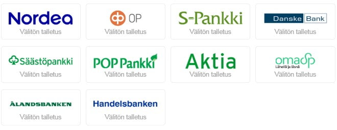 Talletukset ja nostot toimivat kaikilla kotimaisilla verkkopankeilla nopeasti