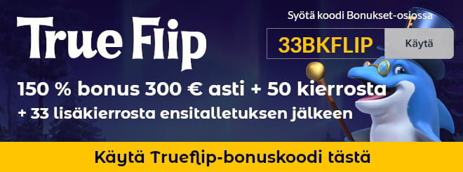TrueFlip bonuskoodi antaa 40 ilmaiskierrosta joita et normaalisti saisi ollenkaan.