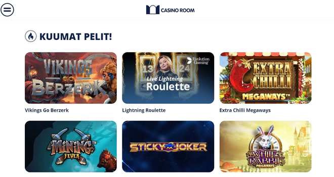 Casinoroom pelivalikon esittely
