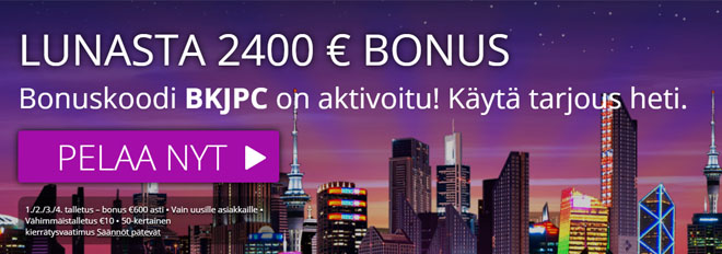 Bonuskoodi aktivoituu automaattisesti kun siirryt kasinolle