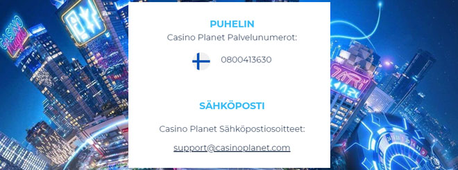 Casino Planet asiakaspalvelun tiedot
