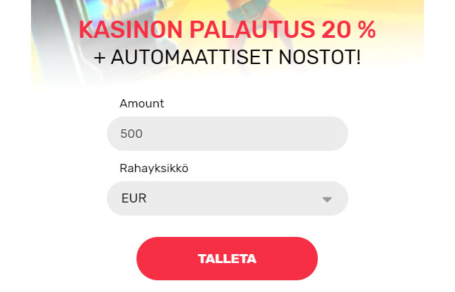 Rahan tallettaminen on nopeaa ja helppoa