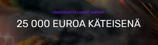 Kolme kasinoa jakavat 25 000 euroa onnekkaille pelaajille