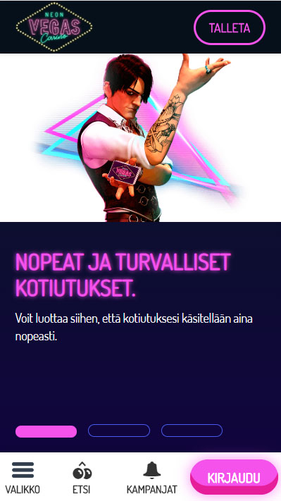 Sivusto toimii erittäin näppärästi myös mobiilissa