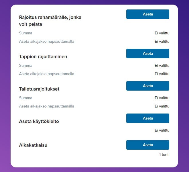 Vastuullinen pelaaminen on isossa osassa tällä kasinolla