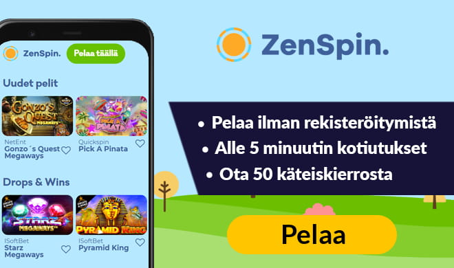 ZenSpin Casino tarjoaa 50 käteiskierrosta