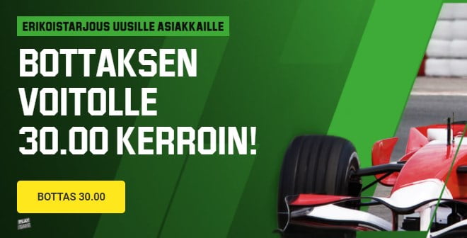 Valtteri Bottas F1 kertoimet. Saat 30 kertoimen Bottaksen voitosta.