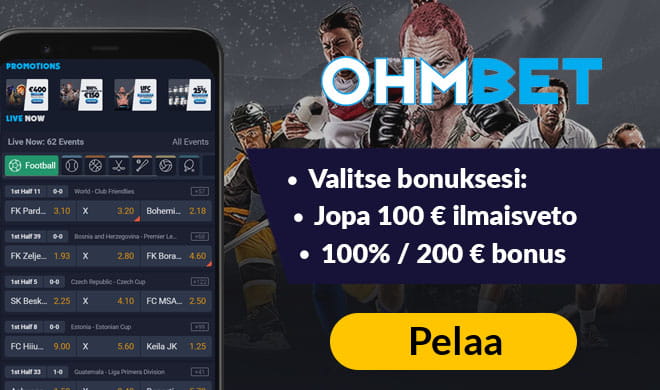 Valitse itse bonuksesi joko 100% talletusbonuksesta tai 100 € ilmaisvedosta