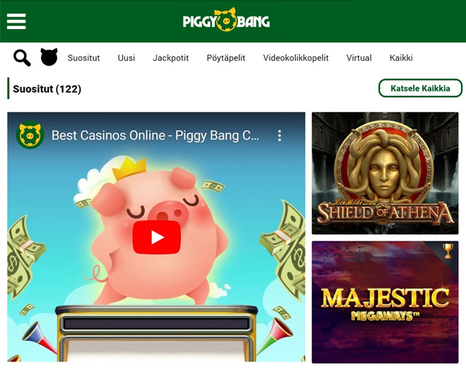Piggy Bang Casinon aula on erittäin selkeä