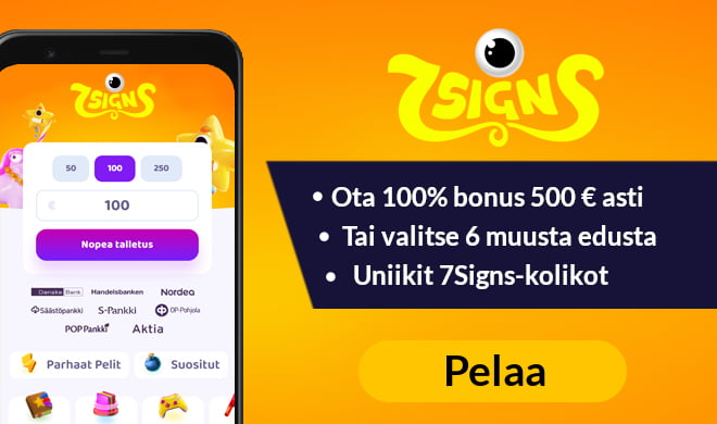 7signs casino tarjoaa 200% talletusbonuksen ensimmäiselle talletukselle