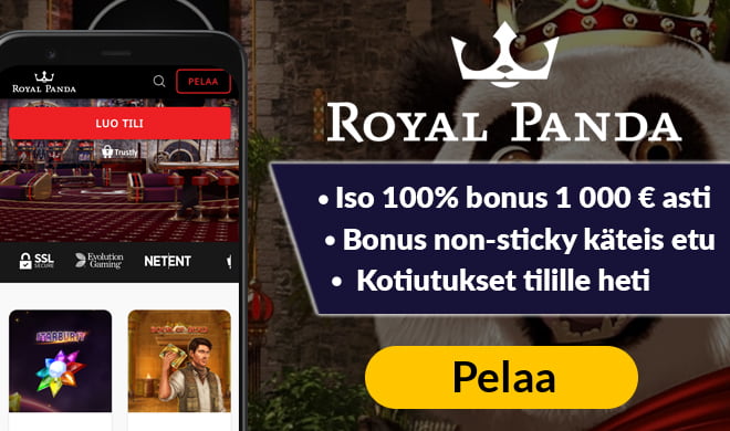 Royal Panda Casino tarjoaa pelit sekä kotiutukset pikana
