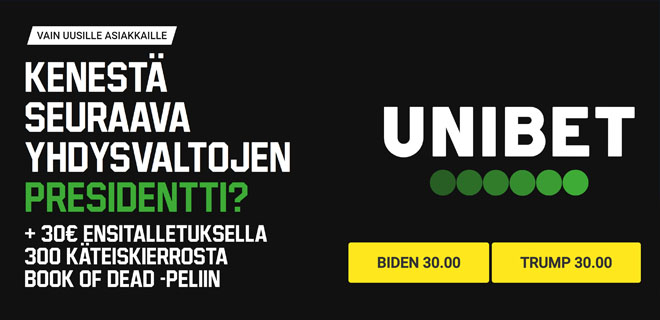 Unibetin kertoimet yhdysvaltojen vaaleihin 2020