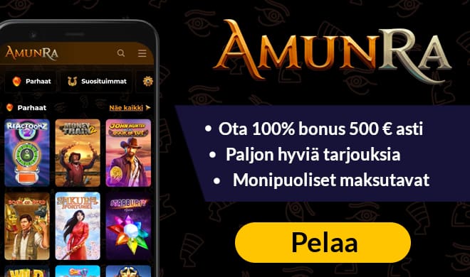 Kokeile Amunra Casinoa 100% bonuksella 500 € asti