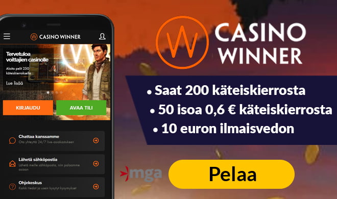 Kerää Casino Winner kokemuksia 250 käteiskierroksen voimin