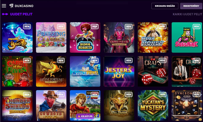Pyörähdimme Dux Casinon aulassa, se oli täynnä kolikkopelejä