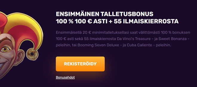 Dux Casino tarjoaa 100% bonuksen 100 e asti