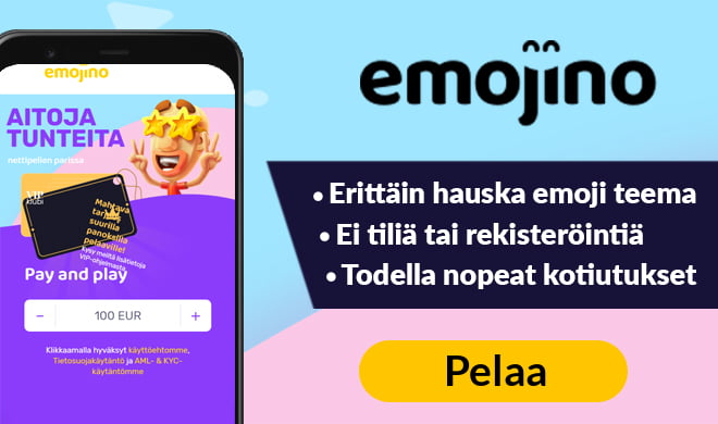 Emojino Casino tarjoaa kasinon ja emojit sekä 100% bonuksen