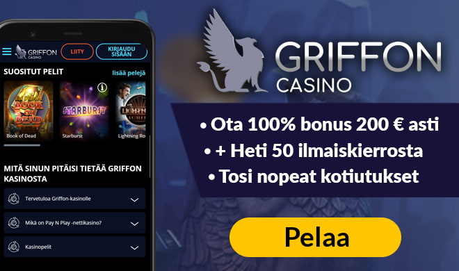 Griffon Casino antaa uusille pelaajille 150 kierrosta ja 500 € bonukset