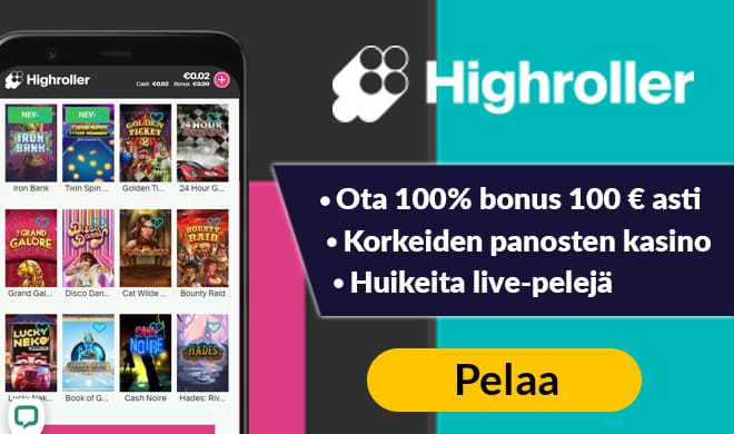 Kokeile uudistuneen ilmeen saanutta Highroller kasinoa