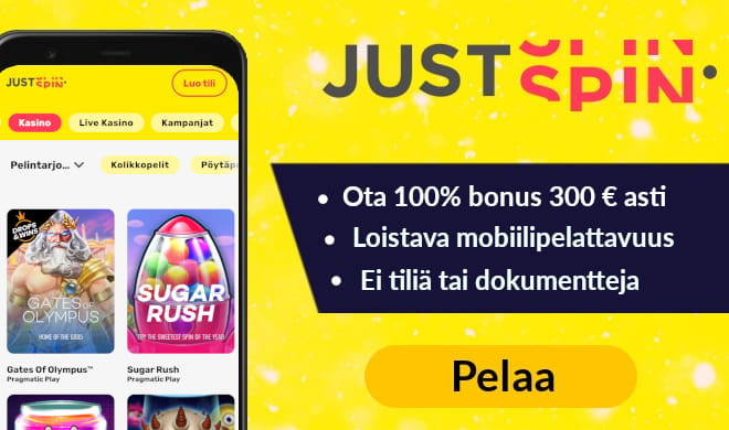 Ota haltuun Justspin Casino 100% bonuksen voimin.