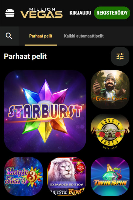 Million Vegas casino toimii myös puhelimella