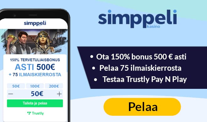 Kokeilimme Simppeli Casinoa 100% bonuksella 500 € asti