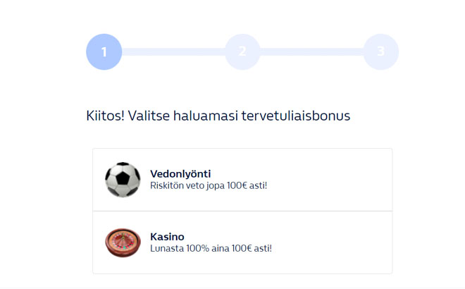 WilliamHill kasino antaa pelaajien valita bonuksen