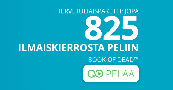 Uudet asiakkaat voivat lunastaa 825 Book of Dead -kierrosta