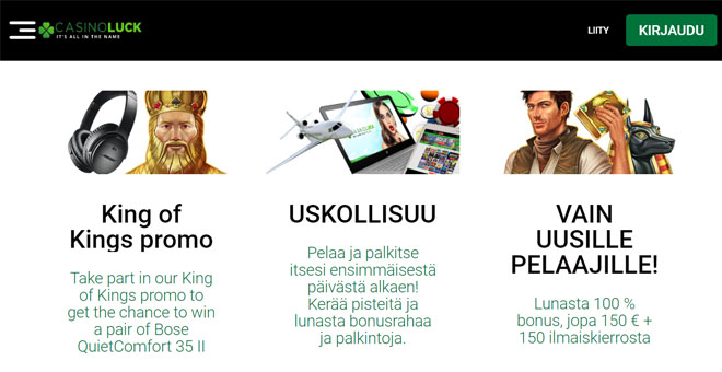 Sivustolta löytyy useita eri kampanjoita