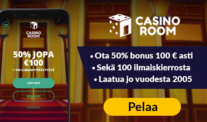 Kokeile Casinoroom sivustoa 50% bonuksella 100 € asti