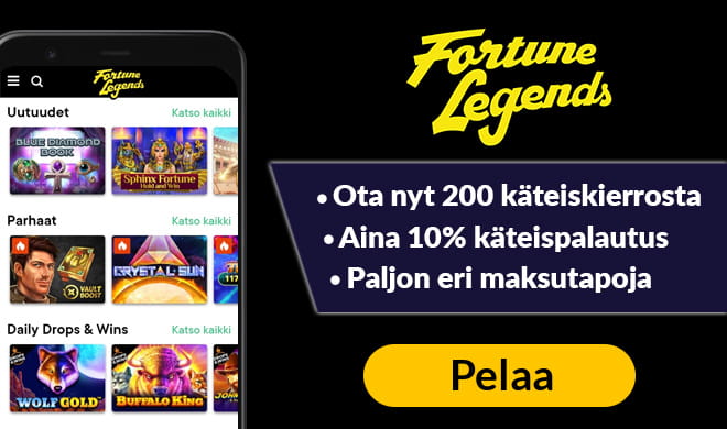 Aloita pelit tänään Fortune Legends Casinolla jopa 200 käteiskierroksen avulla.