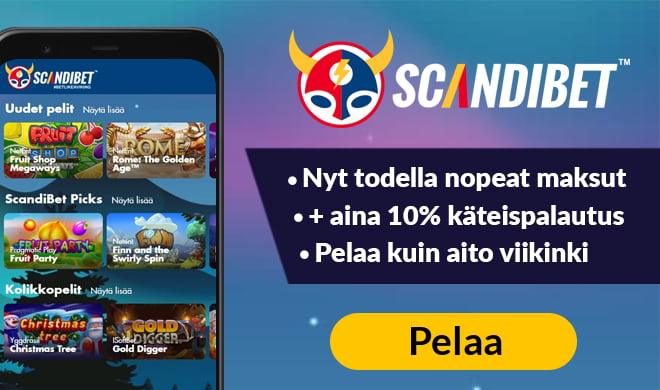 Scandibet Casino antaa sinulle 10% tappioista takaisin käteisenä