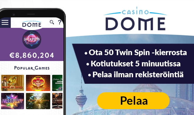 Kokeile Casino Domea 50 ilmaiskierroksen avulla