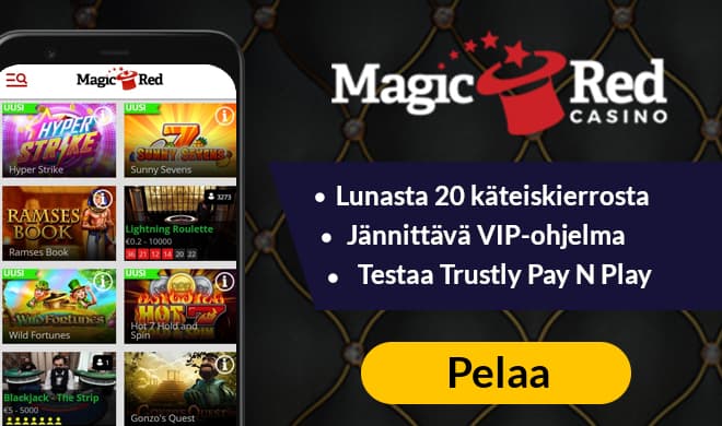 Magic red casino tarjoaa lukijoillemme 100% bonuksen 500 € asti