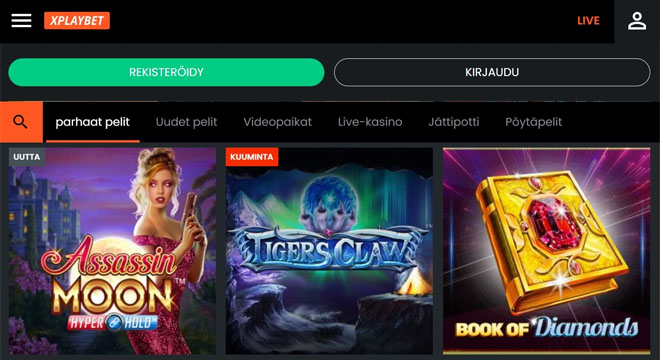 XPlayBet kasinon aula on varsin tyylikäs