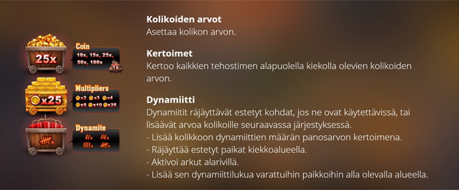 Bonuksen aikana voit kiinnittää huomiota kolikkojen arvoihin