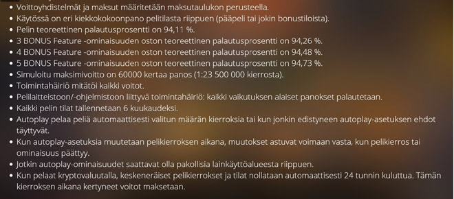 Fire in The Hole xBomb pelissä on 94,11% palautusprosentti