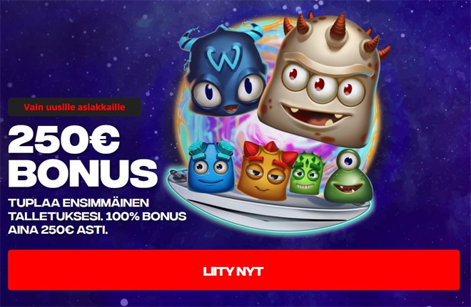 Ota nyt 100% talletusbonus 250 euroon asti