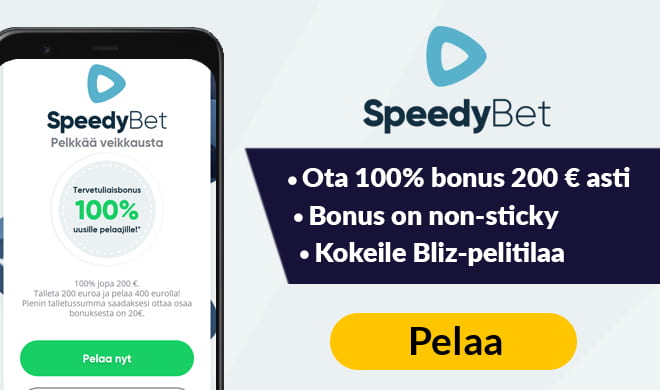 Ota Speedybet non-sticky bonus nyt