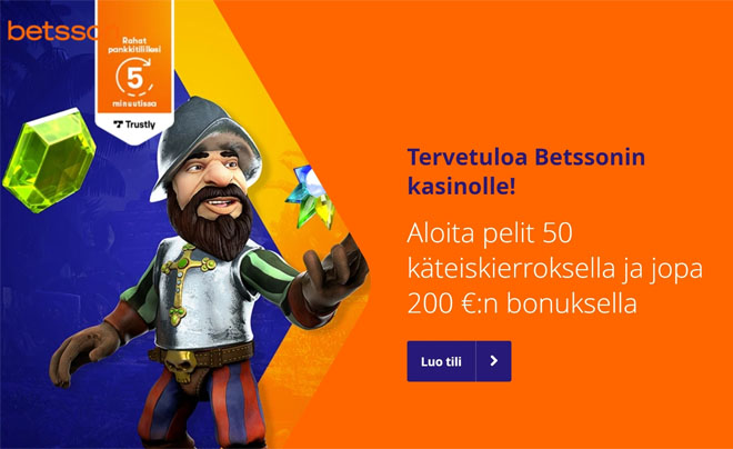 Betsson kasino tarjoaa nyt 50 ylimääräistä käteiskierrosta