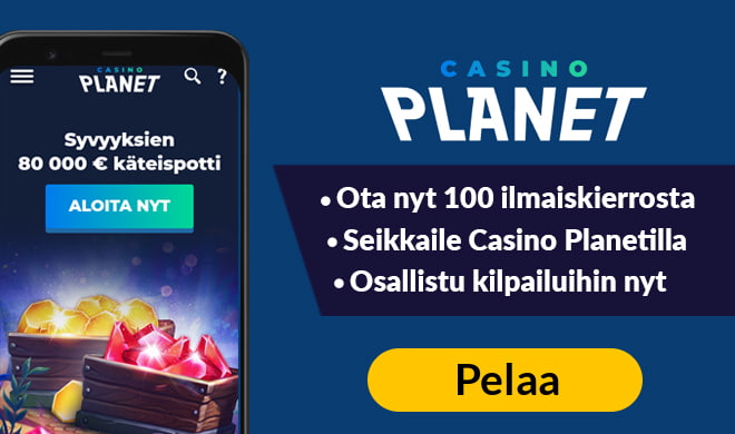 Nappaa Casino Planetin tarjoamat 100 ilmaiskierrosta jo tänään