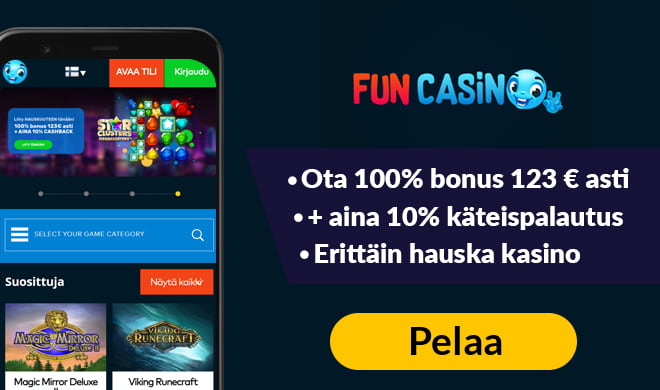 Kokeile Fun Casinoa 100% bonuksella, joka on voimassa 123 € asti