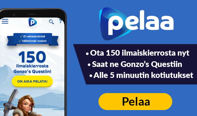 Kokeile Pelaa.com casinoa 150 ilmaiskierroksen avulla