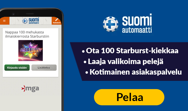 Aloita pelit Suomiautomaatti kasinolla 100 ilmaiskierroksen voimin