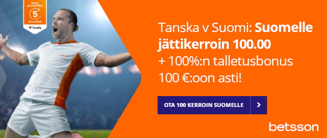 Suomi 100 kerroin Betsson Tanska - Suomi em otteluun