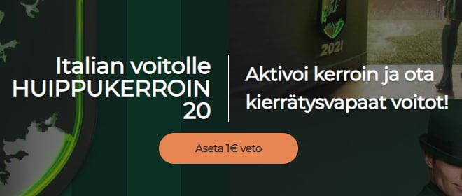 Mr Green 20 kerroin Italia - Itävalta otteluun