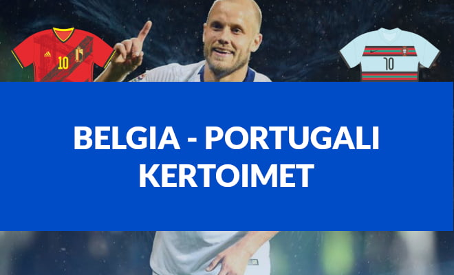 Belgia - Portugali kertoimet EM-kisojen otteluun 27.6.