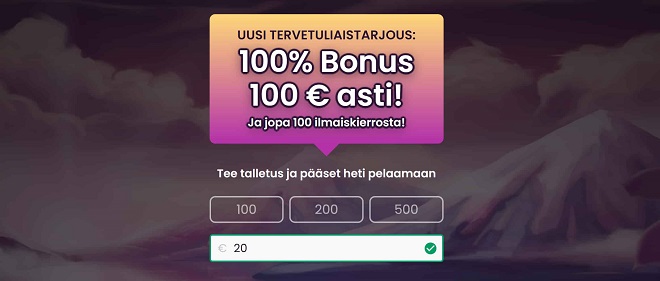 Nappaa 100% talletusbonus 100 € asti Boom Casinolta