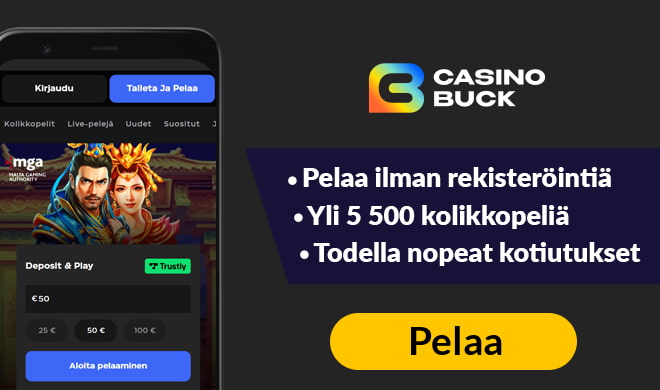 Kokeile uutta CasinoBuck sivustoa nyt