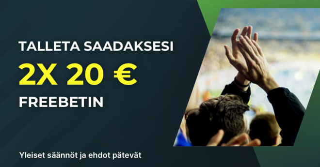 Nappaa 2x 20 € ilmaisvetoa Fansbet kasinolta